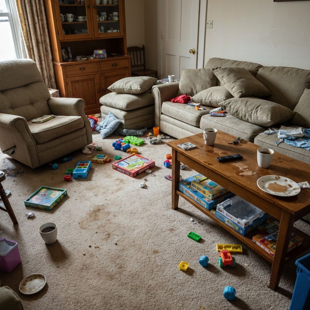 Dirty kitchen before cleaning