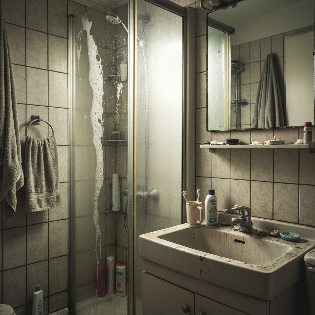 Dusty living room before cleaning